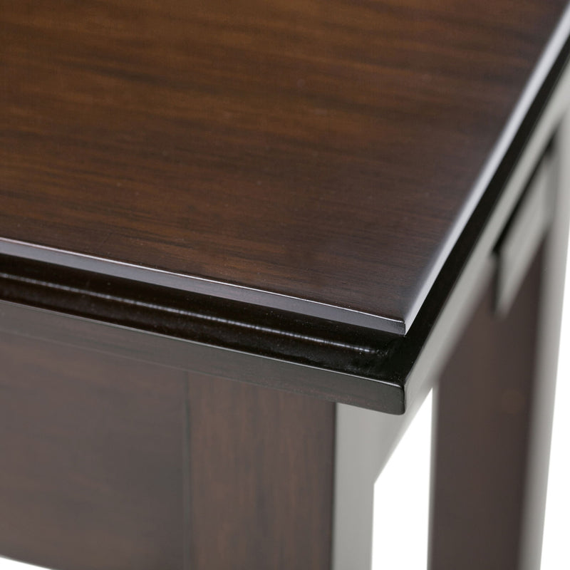 Handcrafted Narrow Side Table with Functional Drawer - Dark Brown, photo 4 of 6