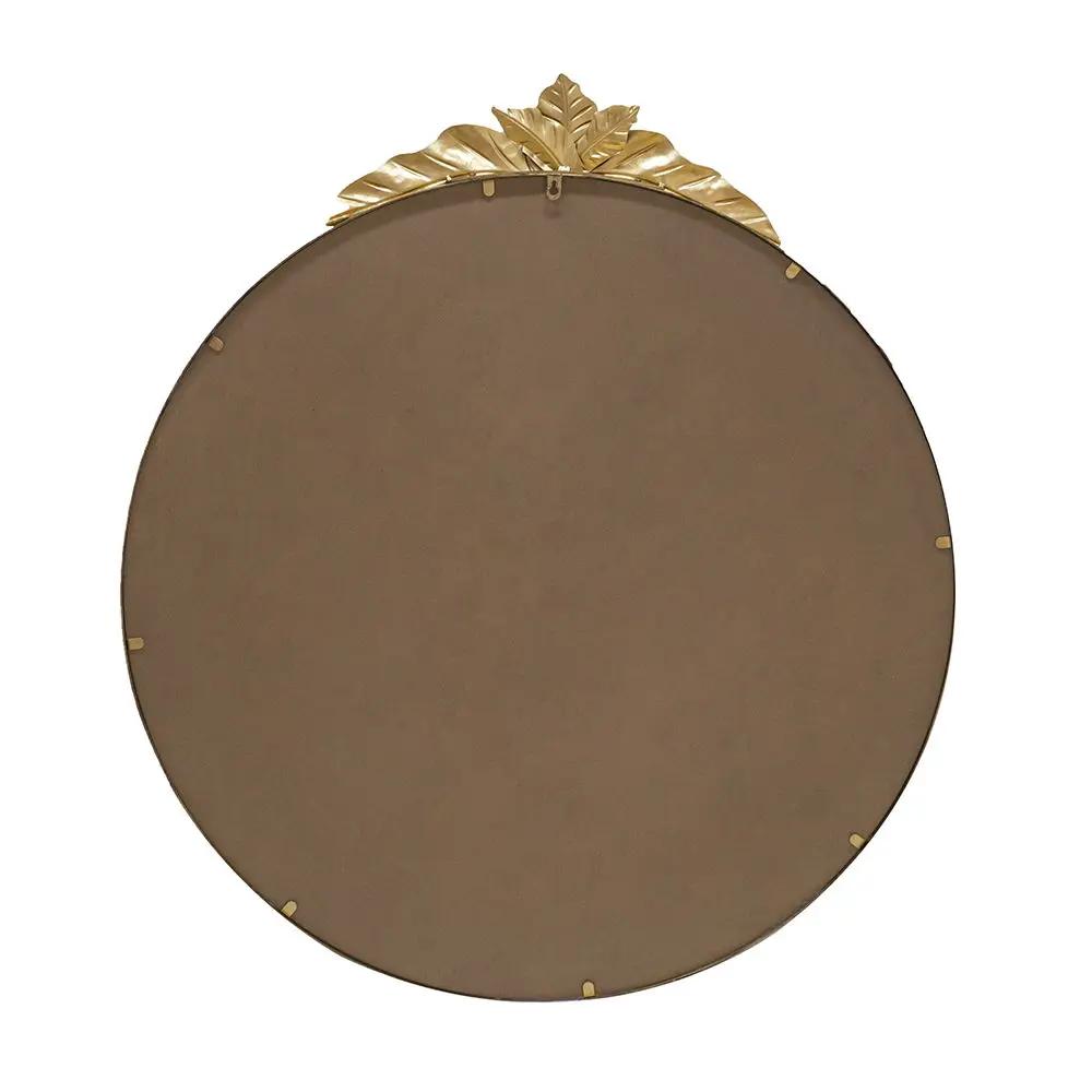 Large Round Wall Mirror With Metal Frame, Circle Accent Mirror For Living Room Bedroom Entryway - Gold by HouseOfZazla