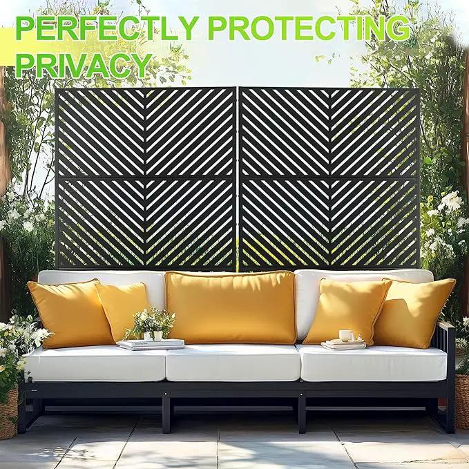 Outdoor Privacy Screen,72" H×47" W Metal Privacy Screen, Freestanding Privacy Fence Panels for Patio by GreenHaven Gardens