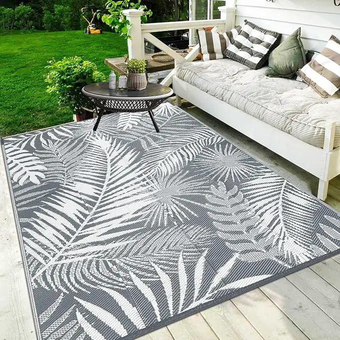 HiiARug Outdoor Plastic Straw Rug - 6x9Ft Waterproof Reversible Patio Mat for Deck, Beach, RV, Camper, Backyard by GreenHaven Gardens