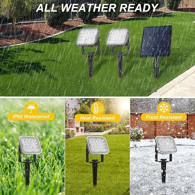 20 LED IP65 Waterproof Outdoor Spot Lights - Dusk-to-Dawn 3000K Warm White Solar Landscape Lights for Yard, Garden, Driveway, Porch, Walkway by GreenHaven Gardens