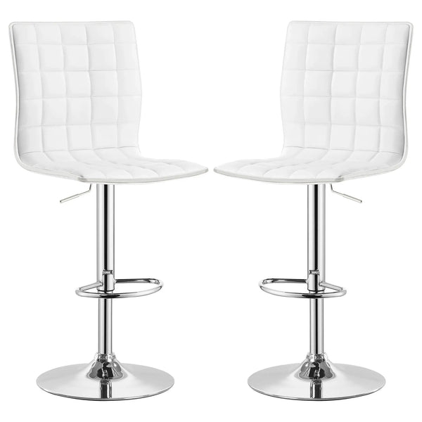 Ashbury - Upholstered Adjustable Bar Stool (Set of 2) - White