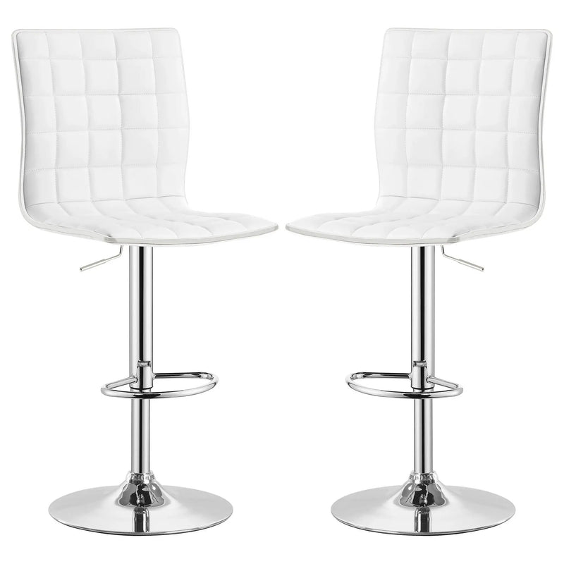 Ashbury - Upholstered Adjustable Bar Stool (Set of 2) - White