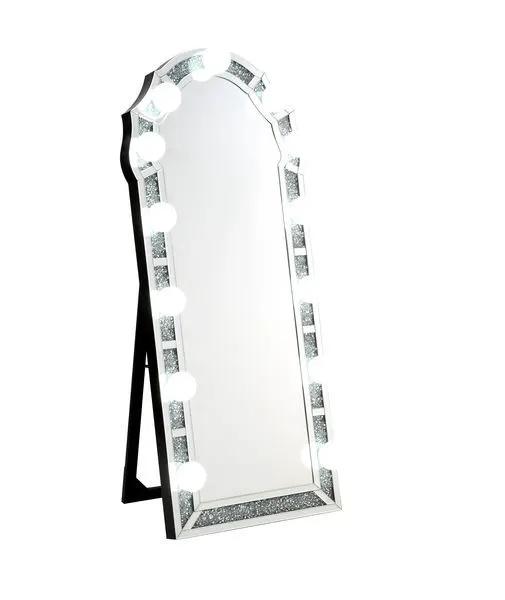 Noralie - 63" Accent Floor Mirror - Mirrored & Faux Diamonds by Unique Piece Furniture