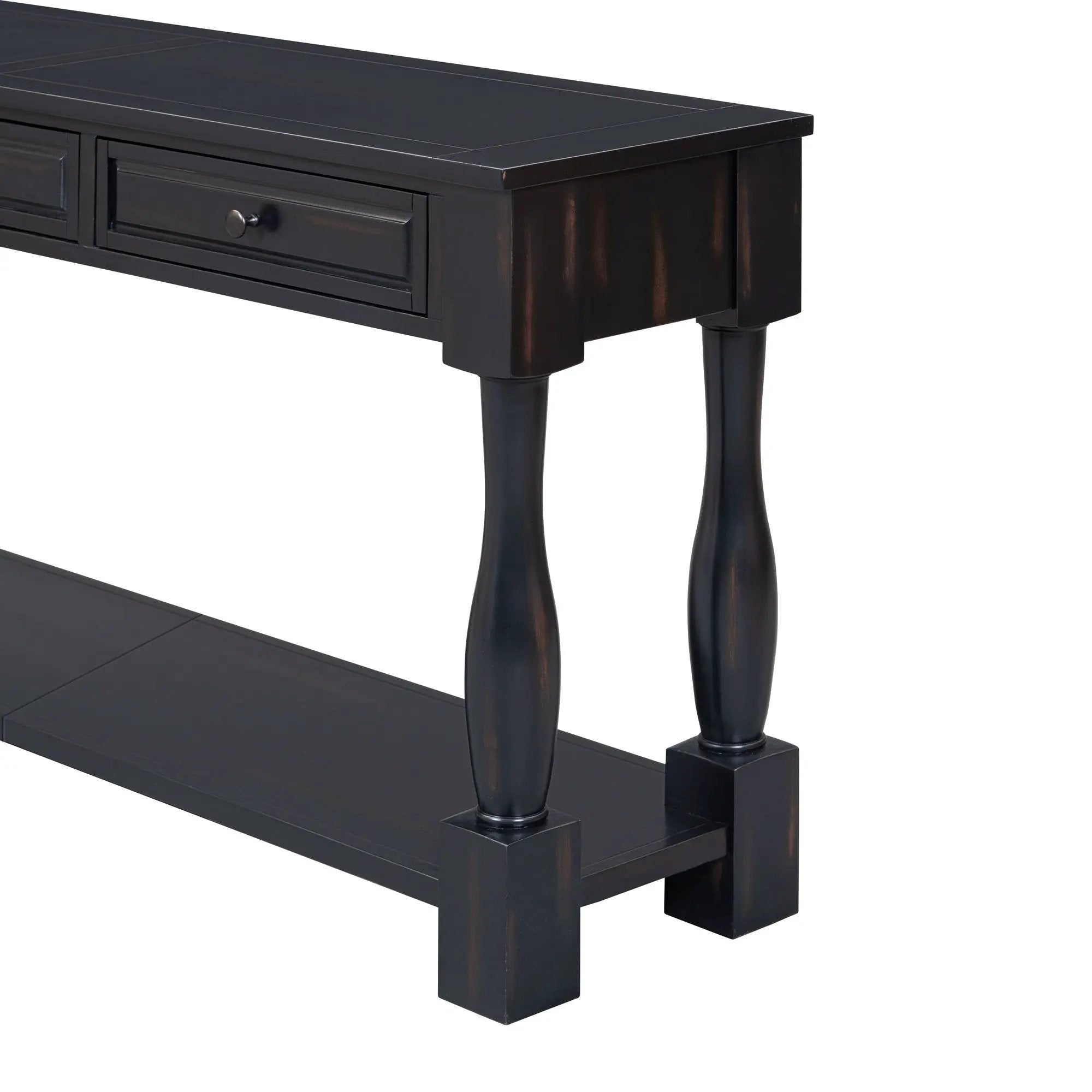 TREXM 63" Long Console Table with Drawers and Shelf by HouseOfZazla