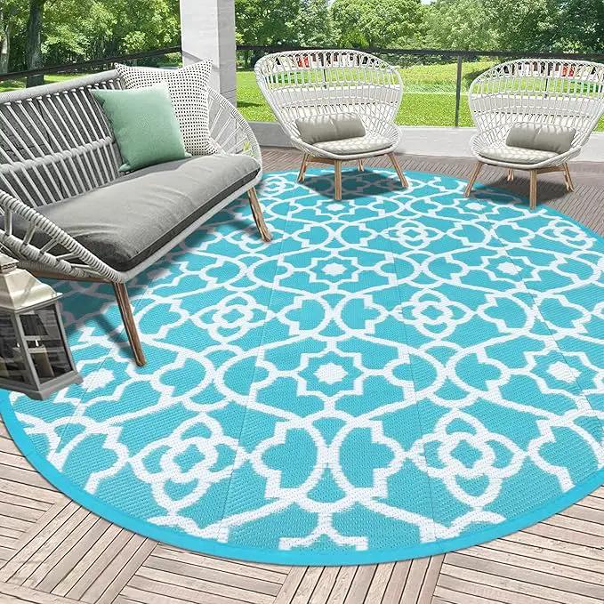 HEBE Outdoor Rug Waterproof 8ft, Plastic Straw Rug Camping Rug, Reversible Outdoor Patio Rugs RV Mat Clearance, Indoor Outside Floor Carpet for Porch,Deck,Camper,Balcony,Backyard by GreenHaven Gardens