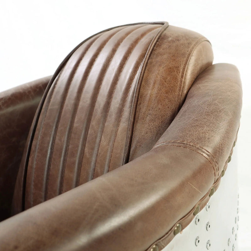 Brancaster - Grain Leather Chair - Brown by Unique Piece Furniture