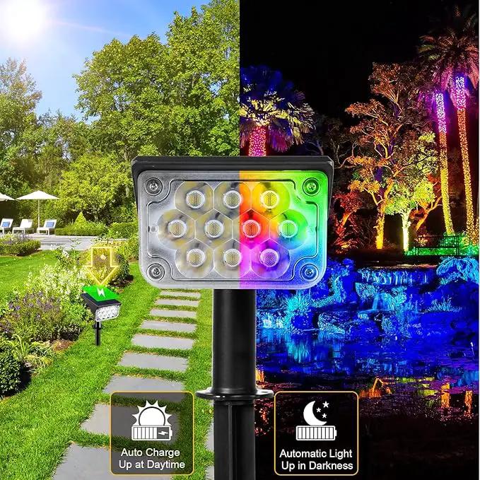 T-SUNUS Christmas Solar Spot Lights Color Outdoor, Solar Powered Halloween Landscape Spotlights IP65 Waterproof 2-in-1 Landscaping Wall Light for Flag Yard Garden Driveway Porch Walkway Pool Patio by GreenHaven Gardens