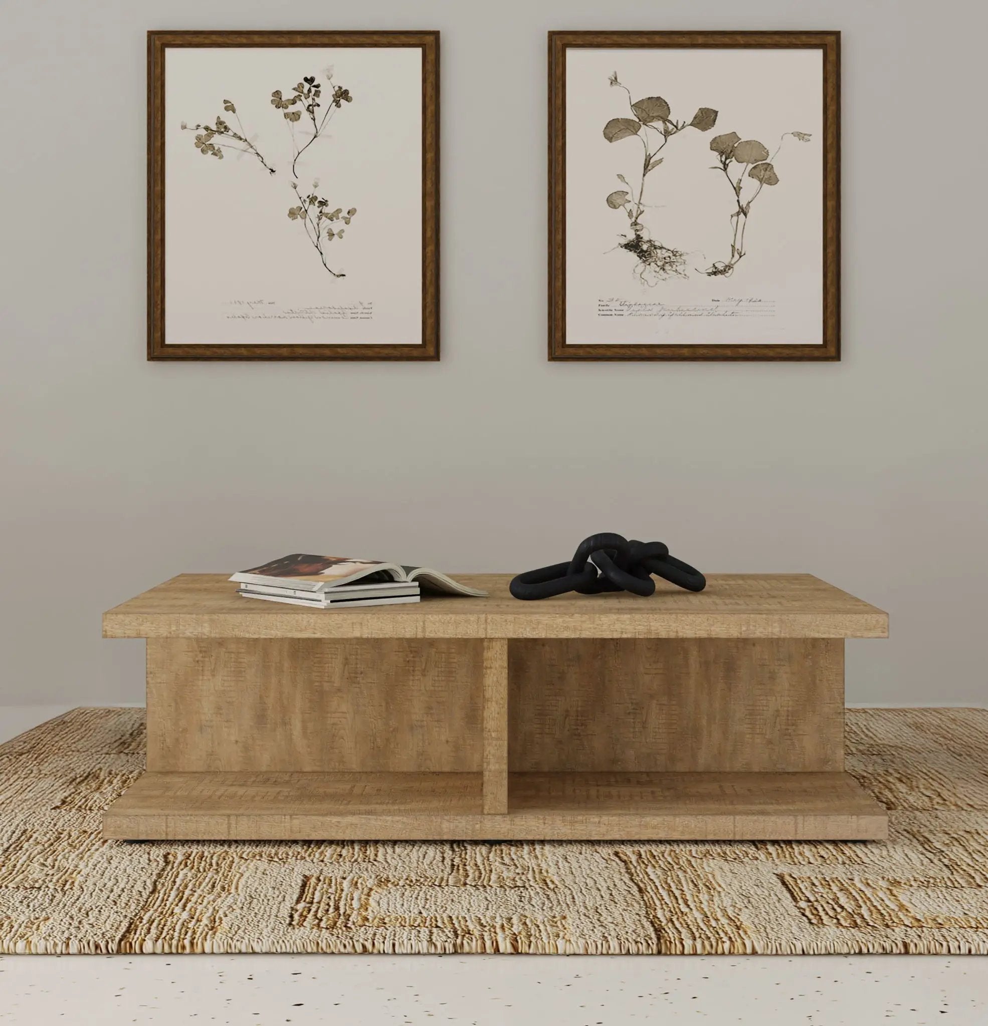 Cortona Square Engineered Wood Cocktail Coffee Table Mango by Unique Piece Furniture