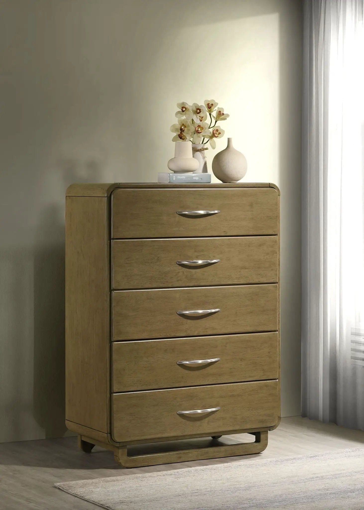 Amsbury 5-drawer Chest of Drawers Nutmeg by Unique Piece Furniture