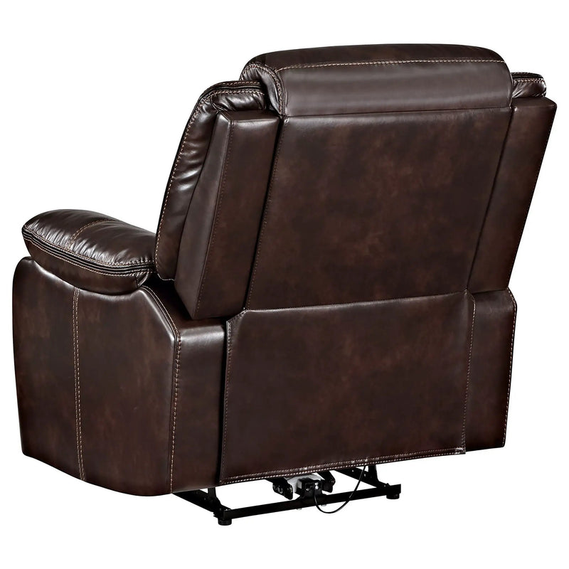 Sycamore Upholstered Power Recliner Chair Dark Brown by Unique Piece Furniture