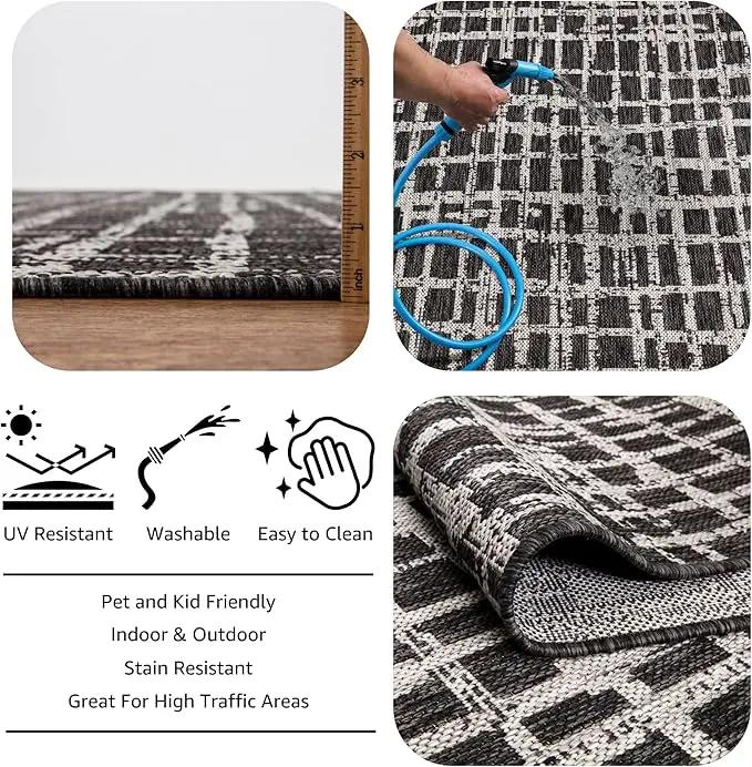 Keen Home Design Outdoor Runner Rug - 2x10 Washable Indoor/Outdoor Rug for Patio, Balcony, Kitchen, Garden, Beach, Deck and Porch. Size: 2'2" x 9'11" by GreenHaven Gardens