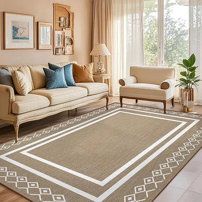 Outdoor Patio Rug, Outside Rectangular Carpet, Moroccan Geometric Rugs, Washable Large Indoor Outdoor Rug Mats for RV, Picnic, Backyard, Deck, Balcony, Porch, Beach 5'x8' by GreenHaven Gardens