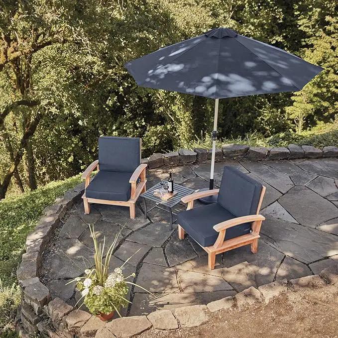 Classic Accessories Montlake Water-Resistant 21 x 22 x 4 Inch Patio Lounge Back Cushion, Heather Indigo Blue, Outdoor Loveseat Cushions by GreenHaven Gardens