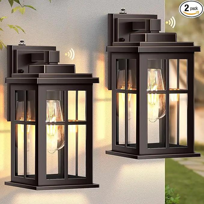 Anti-Rust Dusk to Dawn Outside Lights, 2-Pack Oil Rubbed Bronze Exterior Lighting Fixtures, Easy-to-Install Waterproof Modern Outdoor Wall Light for Porch, Garage, Front Door by GreenHaven Gardens