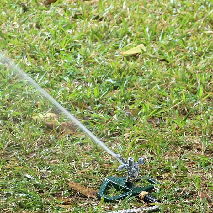 STYDDI Heavy Duty Impact Pulsating Sprinkler for Yard, All Metal Adjustable Rotating Circular Impulse Lawn Sprinkler for Medium to Large Areas, Lawn and Garden, Coverage up to 5,800 Sq. Ft by GreenHaven Gardens
