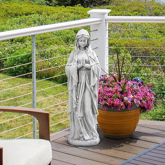 TOETOL Virgin Mary Praying Statue 29.9 Inch Tall Outdoor Garden Religious Decorations Statue Clearance for Home Yard Patio Lawn Hallway Decor Sculpture Magnesium Oxide Stone by GreenHaven Gardens