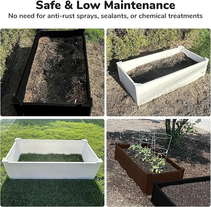 Raised Garden Bed - 2x4 ft Planter Box - Black HDPE - No Tools Needed - DIY Kit for Urban Gardening, Flowers, Herbs & Vegetables - Made in The USA by GreenHaven Gardens