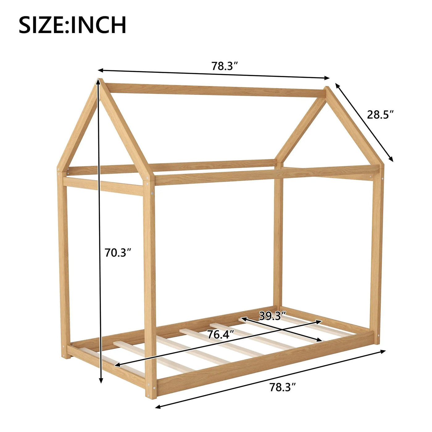 Wooden House Shaped Bed by HouseOfZazla