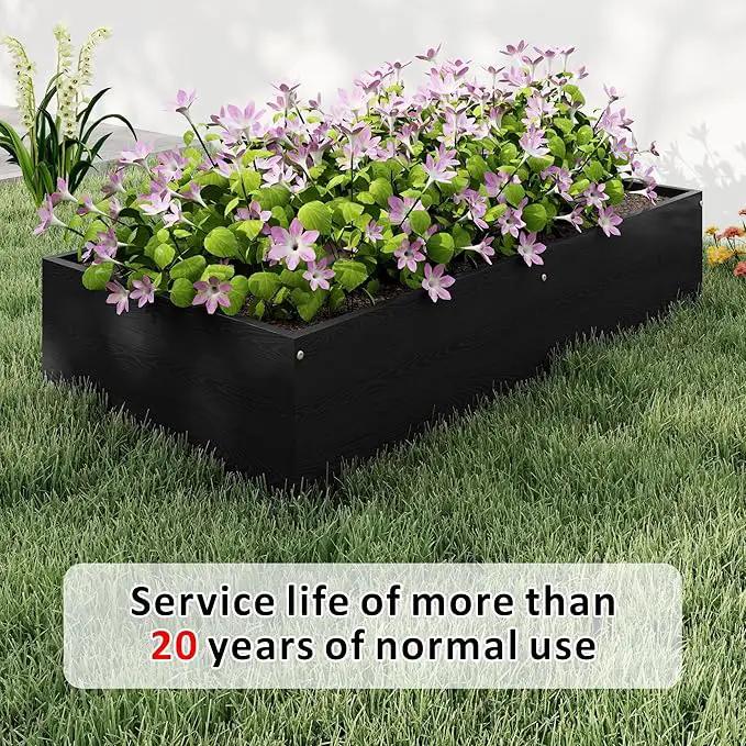Raised Garden Bed 47.24 * 24.4 * 9.65 in,HDPE Vegetable Planter Bed Outdoor,Elevated Horticulture Planter Bed,Waterproof,Rot-Resistant and Non-Cracking Above Ground Garden Bed(Black) by GreenHaven Gardens