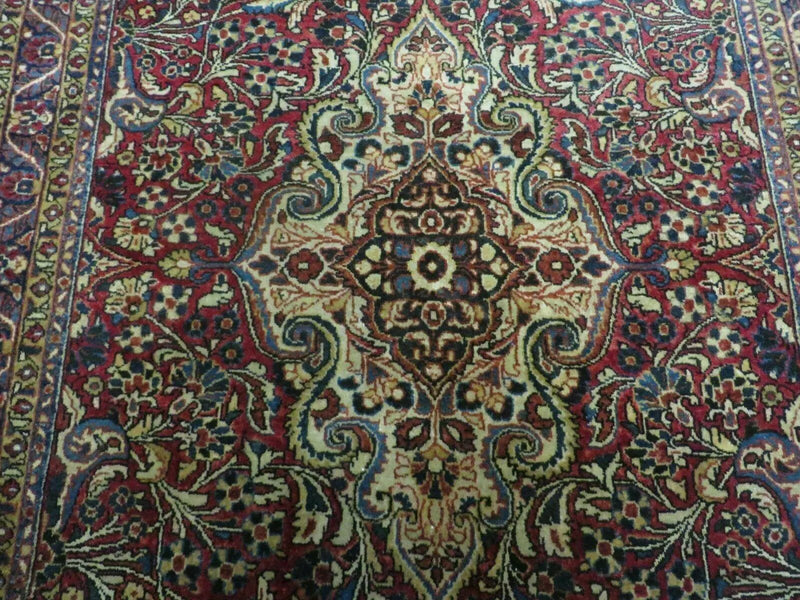 3' 5" X 5' Antique Handmade Indian Agra Fine Weave Wool Rug Organic dye Nice by Jewel Rugs