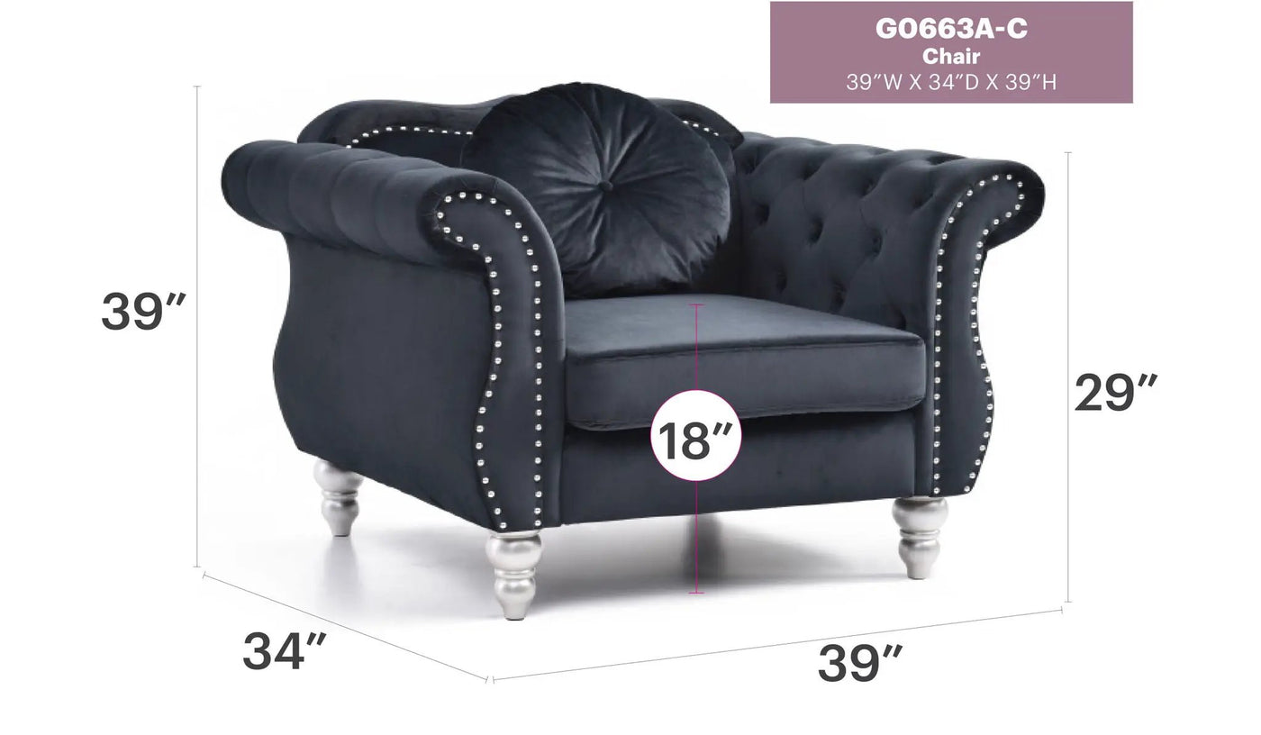 Chic Transitional Flared Arm Chair by HouseOfZazla