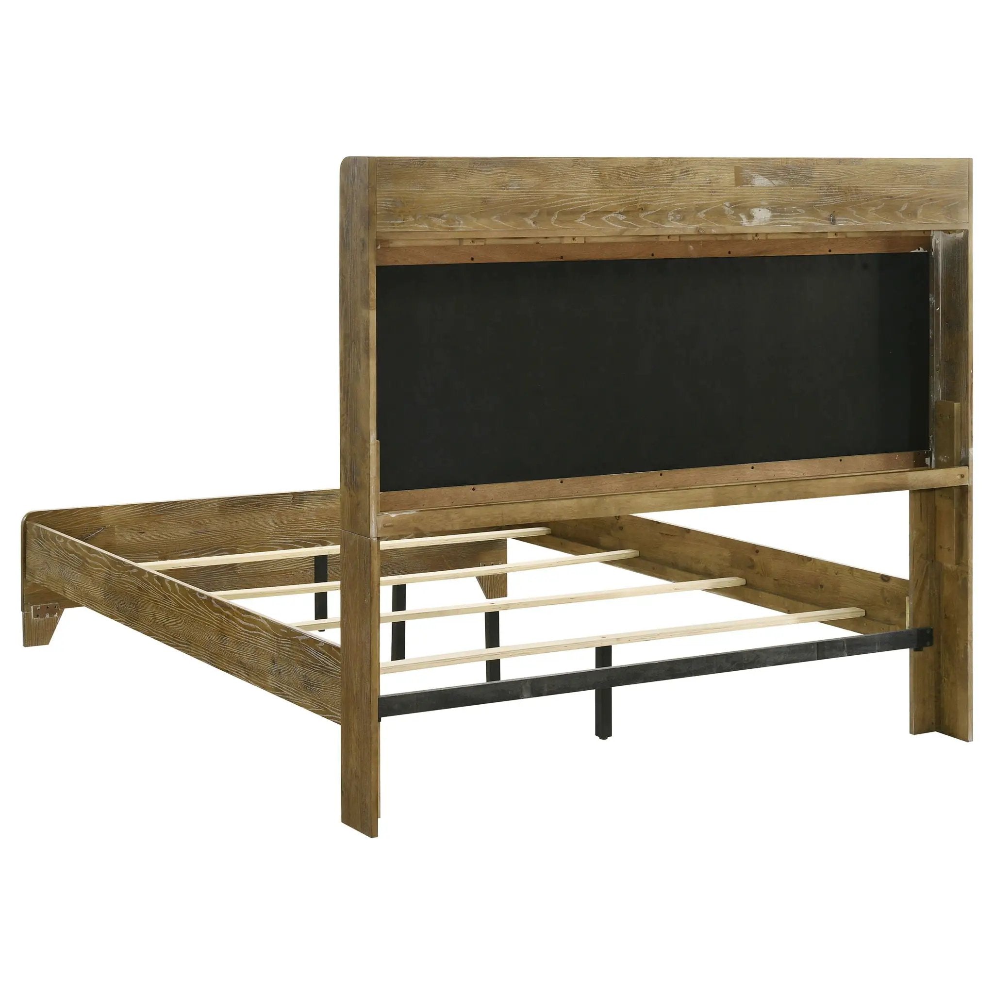 Henderson 57-inch Queen Bookcase Panel Bed Medium Oak by Unique Piece Furniture