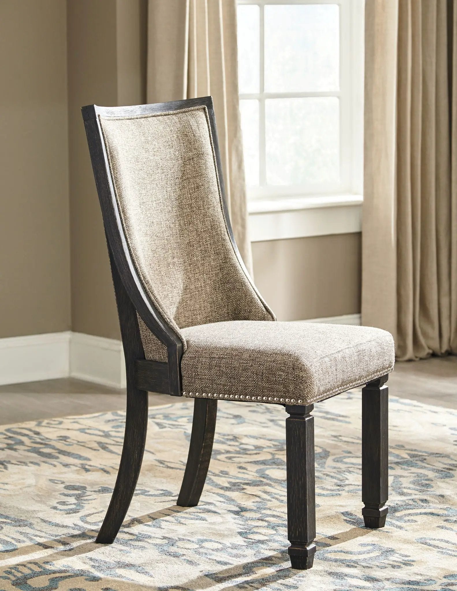 Tyler Creek - Dining UPH Side Chair (Set of 2) - Framed Back - Black / Grayish Brown by Unique Piece Furniture