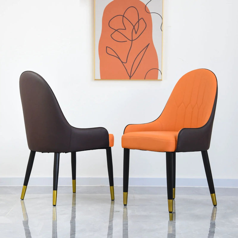 Modern Sponge-Filled Dining Chair, Solid Wood Metal Legs, Suitable For Restaurants, Living Rooms And Rooms (Set of 2) by Unique Piece Furniture