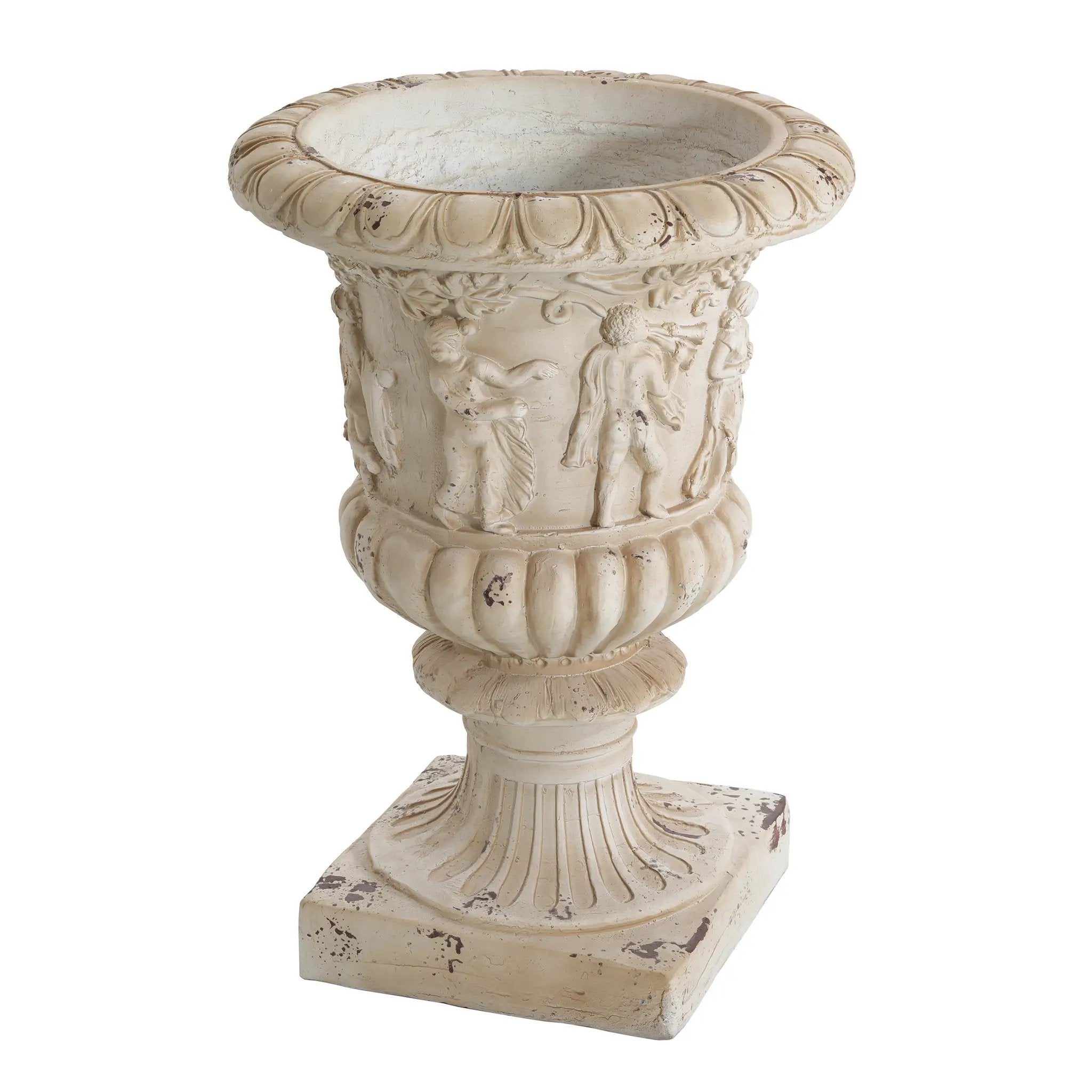 Garden Urn, Antique White, 27" H by HouseOfZazla