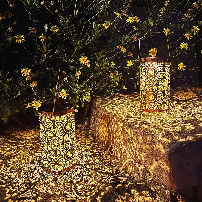 Solar Lanterns Outdoor Hanging Lantern Lights,Sunflower Metal Decor Lanterns-Waterproof LED Decorative Light for Garden Patio Yard Lawn Backyard Front Porch as Gifts for Mom Grandma Women by GreenHaven Gardens