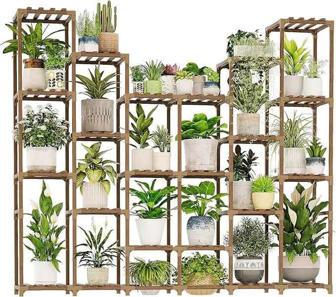 22 Tiers Plant Shelf for Plants Large Indoor Plant Stand Plant Rack Extra Large Wood Plant Stands for Hanging Plant Holder for Patio Balcony Garden by GreenHaven Gardens