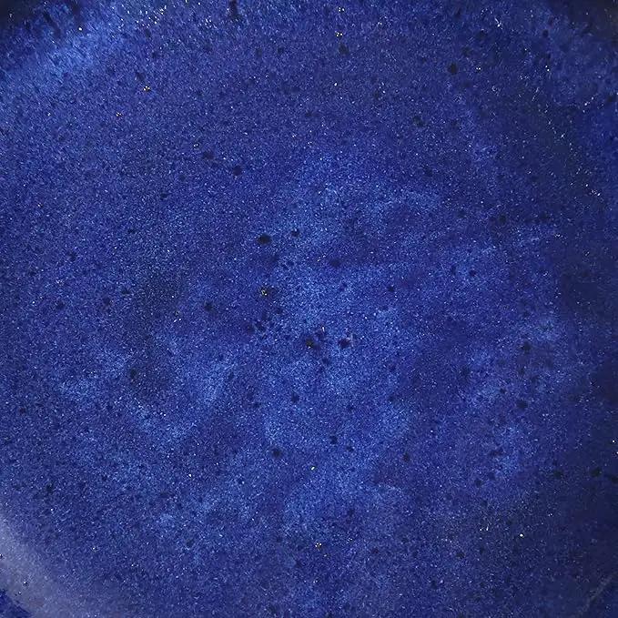 Sunnydaze Ceramic Bird Bath for Outside - 16" H - UV- and Frost-Resistant - Pedestal Bird Bath - Blue Glazed Bowl - Blue Glaze Finish by GreenHaven Gardens
