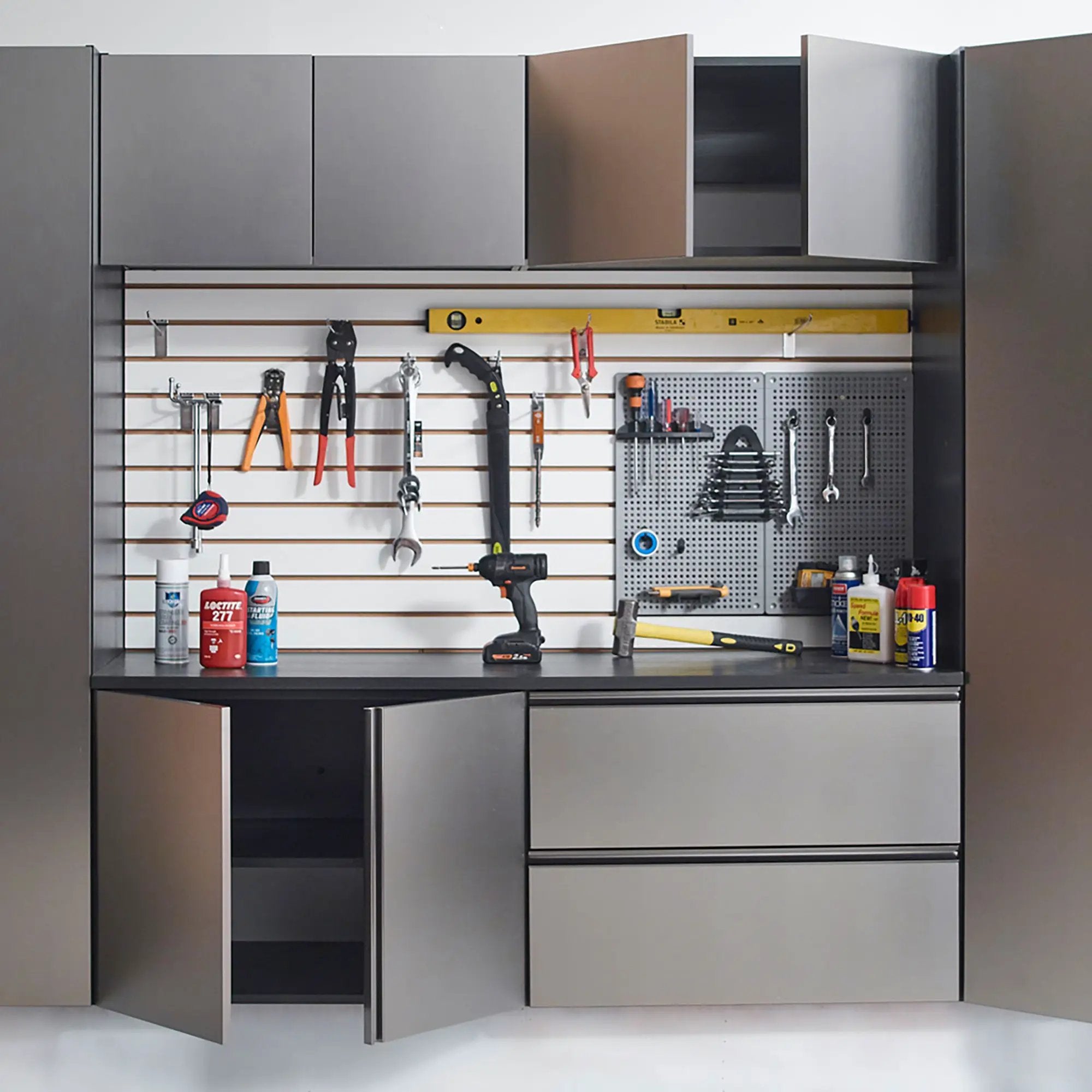 Nova Series - Drawer Wall Mounted Garage Cabinet - Dark Gray by HouseOfZazla