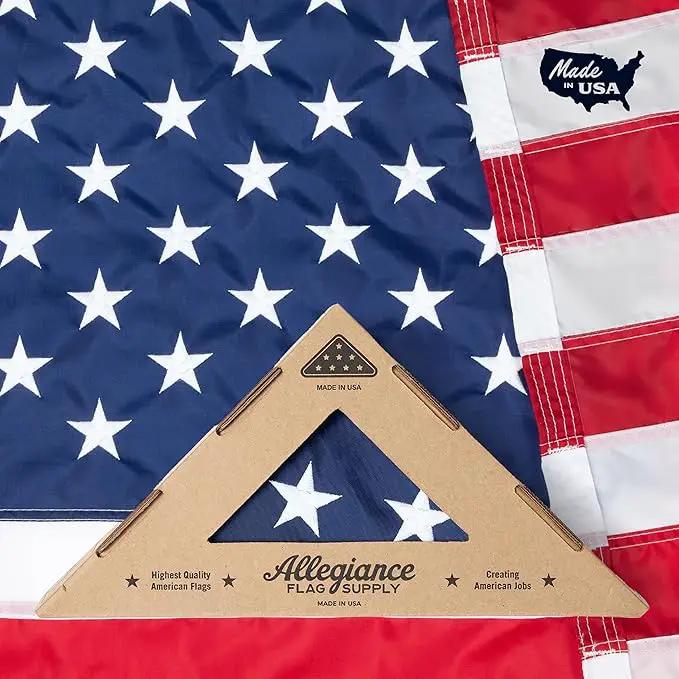 American Flag | American-Sourced Nylon Fabric, Embroidered Stars, Hand-Stitched | Proudly Made in USA (3' x 5') by GreenHaven Gardens