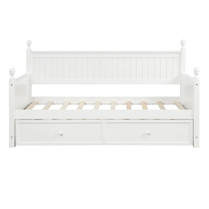 Twin Size Daybed & Twin Size Trundle - White by HouseOfZazla