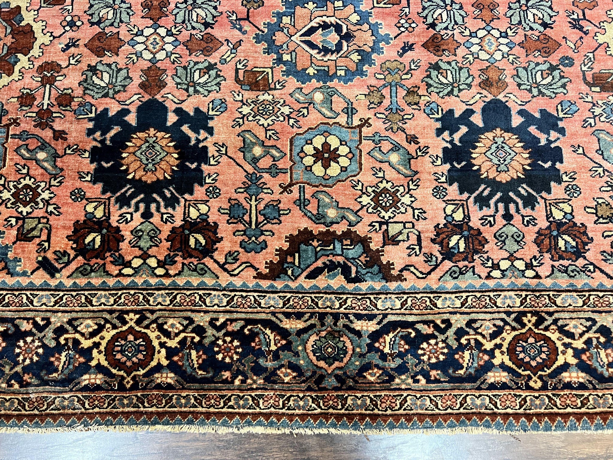 Rare Persian Sarouk Farahan Rug 9x15 – Antique Wool Carpet, Signed By Master Weaver by Jewel Rugs