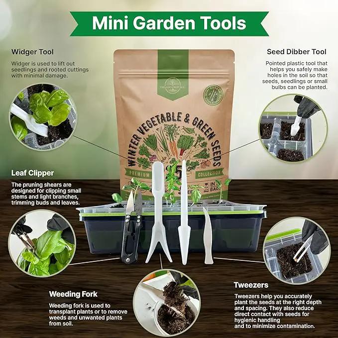 Organo Republic 25 Winter Vegetable Garden Seeds Variety Pack for Outdoors & Indoor Home Gardening 6500+ Non-GMO Heirloom Seeds: Broccoli Beet Carrot Collard Lettuce Radish Spinach Pea Kohlrabi by GreenHaven Gardens