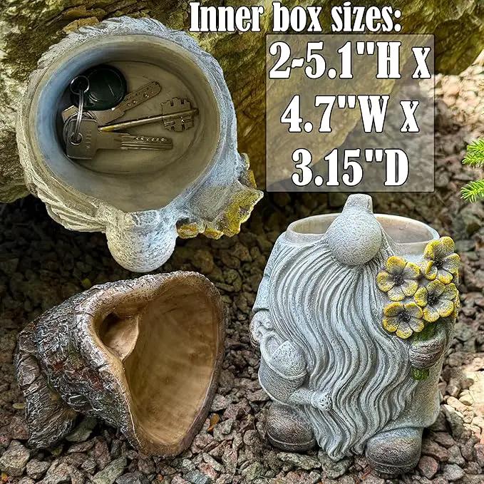 Mood Lab Garden Gnome - Key Hider Gnome Figurine - 9.25 Inch Lawn Statue - for Outdoor or House Decor by GreenHaven Gardens