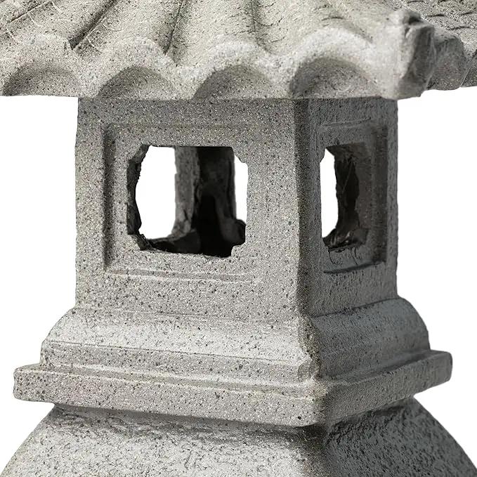 Glitzhome MGO Faux Concrete Pagoda Garden Statue Indoor and Outdoor Decoration, 16" H by GreenHaven Gardens