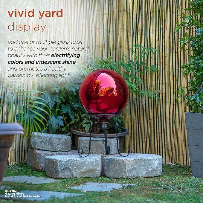 Alpine Corporation 10" Diameter Indoor/Outdoor Glass Gazing Globe Yard Decoration, Red by GreenHaven Gardens