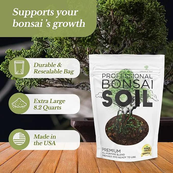Large Bonsai Soil Premium All Purpose Blend | Pre-Mixed Ready to Use for Plant Support and Fast Drainage | Lava, Limestone Pearock, Calcined Clay and Pinebark | Extra Large 8.2 Quarts | Made in USA by GreenHaven Gardens