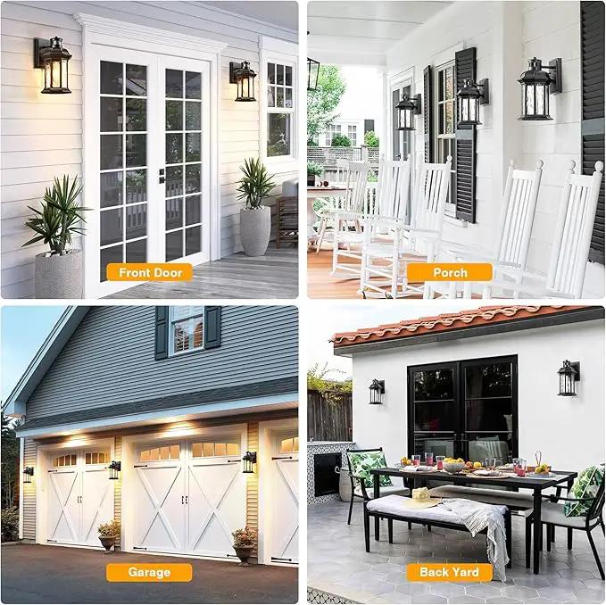 VIANIS Motion Sensor Outdoor Wall Lights, 2-Pack Black Outdoor Light Fixture, Exterior Lights for House, Front Porch Light Lantern Wall Mount Sconce Lighting, Dusk to Dawn Outside Lights for Patio by GreenHaven Gardens