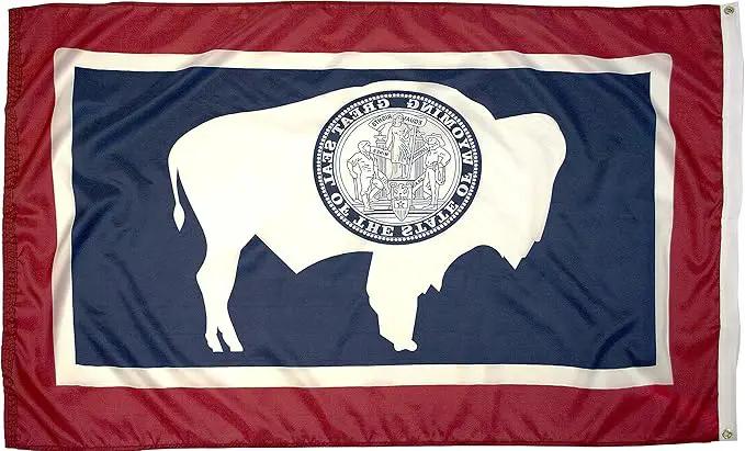 FlagSource Wyoming Nylon State Flag, Made in USA, 4x6' by GreenHaven Gardens