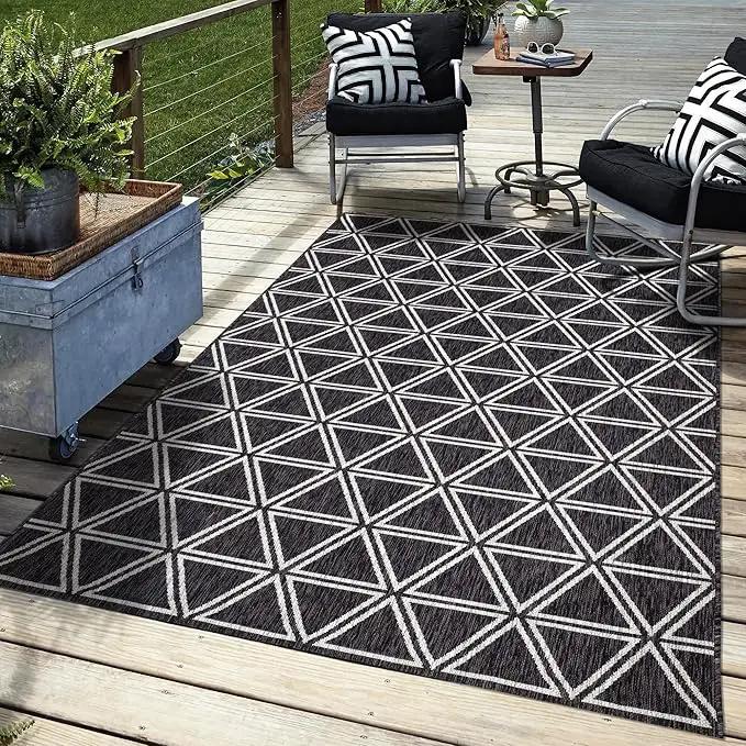 Keen Home Design Outdoor Rug - 6x9 Washable Indoor/Outdoor Rug for Patio, Balcony, Kitchen, Garden, Beach, Deck and Porch. Size: 6'7" x 9'2" by GreenHaven Gardens