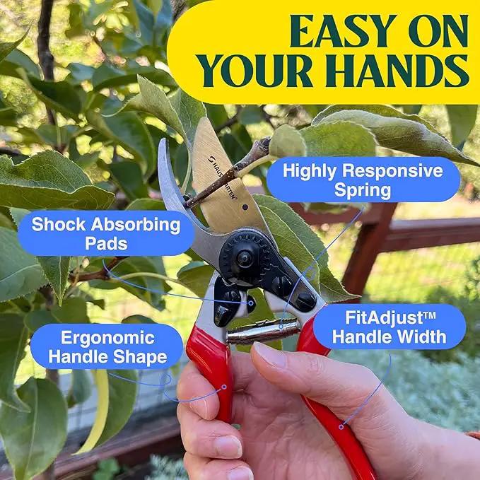 Haus & Garten EnduroPRO Ergonomic Bypass Pruners - Professional Titanium Garden Shears - Heavy Duty Hand Pruning Scissor, Tree Trimmer, Gardening Tool, Branch, Hedge, Rose, Shrub & Bush Clippers by GreenHaven Gardens