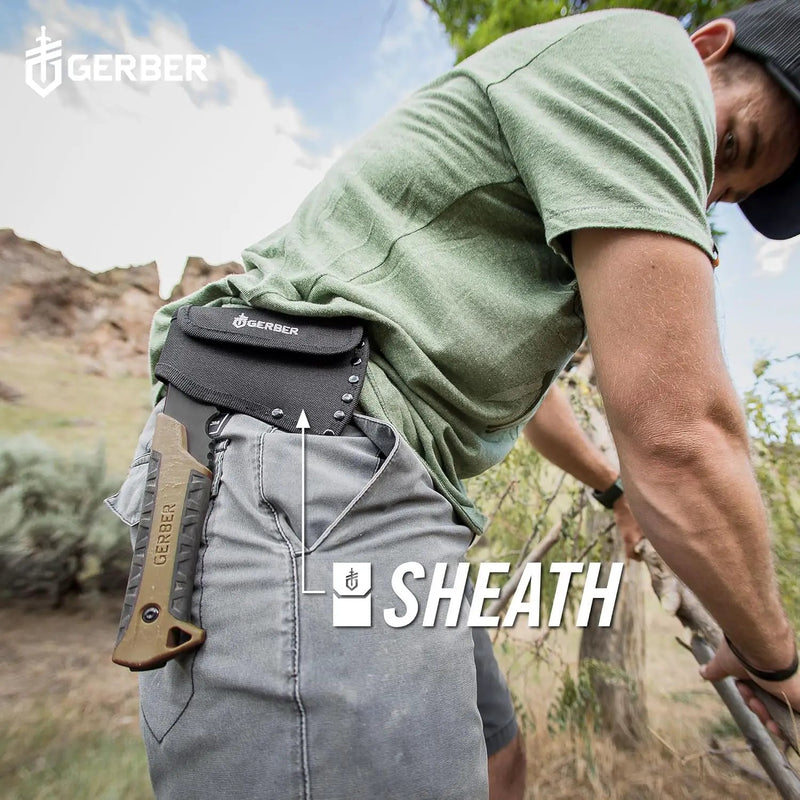 Gerber Gear Pack Hatchet - 3.5" Steel Blade Axe with Full Tang - Survival, Bushcraft and Camping Gear - with Mountable Nylon Sheath by GreenHaven Gardens