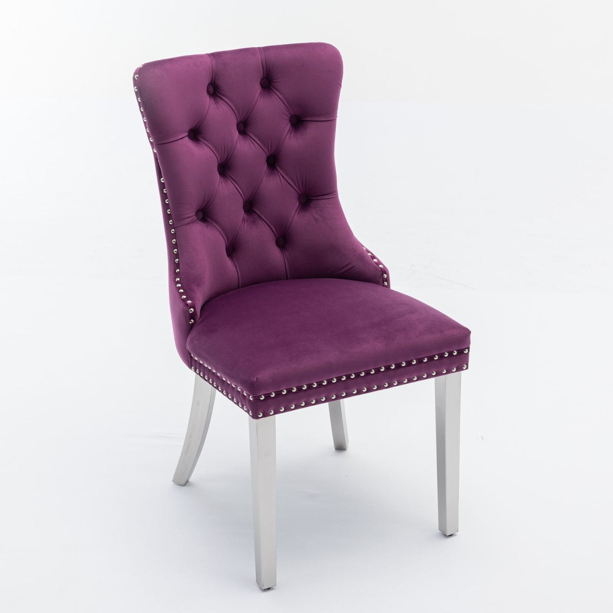 Contemporary Upholstered Dining Chair Set with Nailhead Trim - Multiple Colors, photo 17 of 24