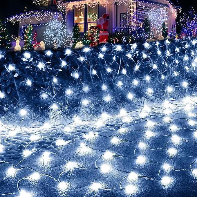 Pooqla Net Lights, 300LED Christmas Outdoor Mesh Light, 14.8x4.9 ft Fairy String Mesh Light 8 Modes Green Wire, Connectable Waterproof Decorative Light for Bushes Tree Garden Halloween, Cool White by GreenHaven Gardens