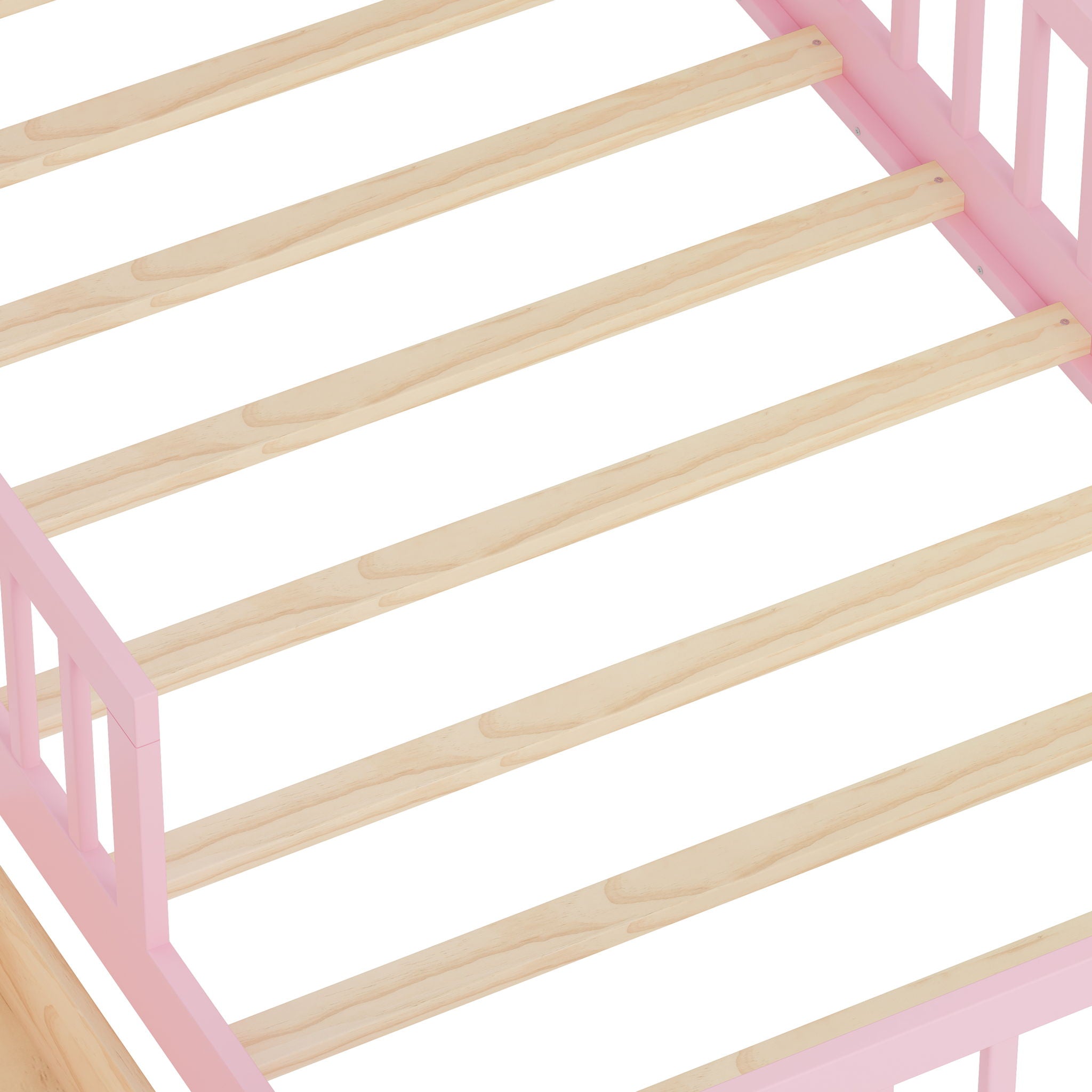 Bed With Headboard Storage Rack, 2 Under Bed Drawers, 3 Side Guardrails For Safety by HouseOfZazla